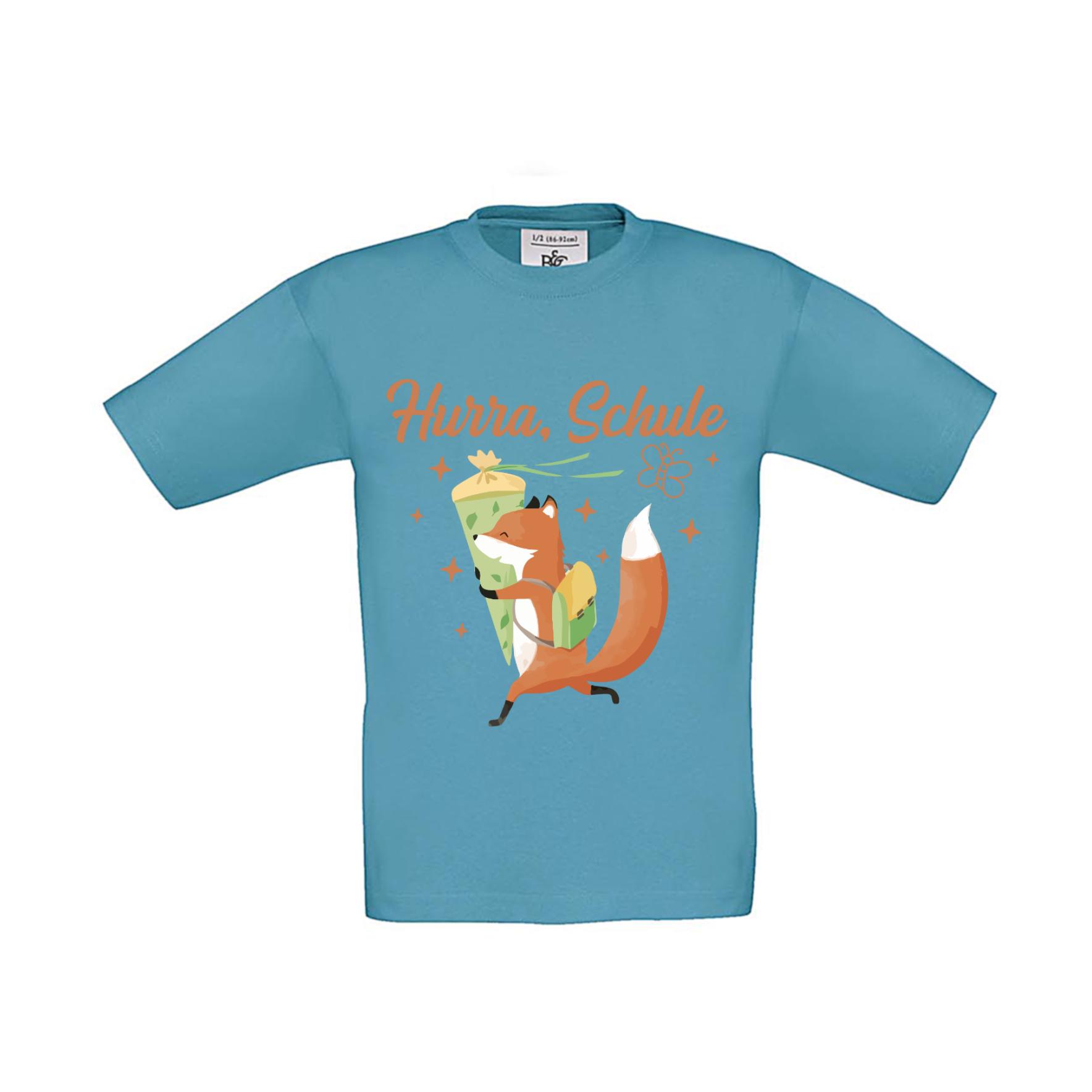 T-Shirt Kinder Schule - Einschulung Hurra Schule Fuchs