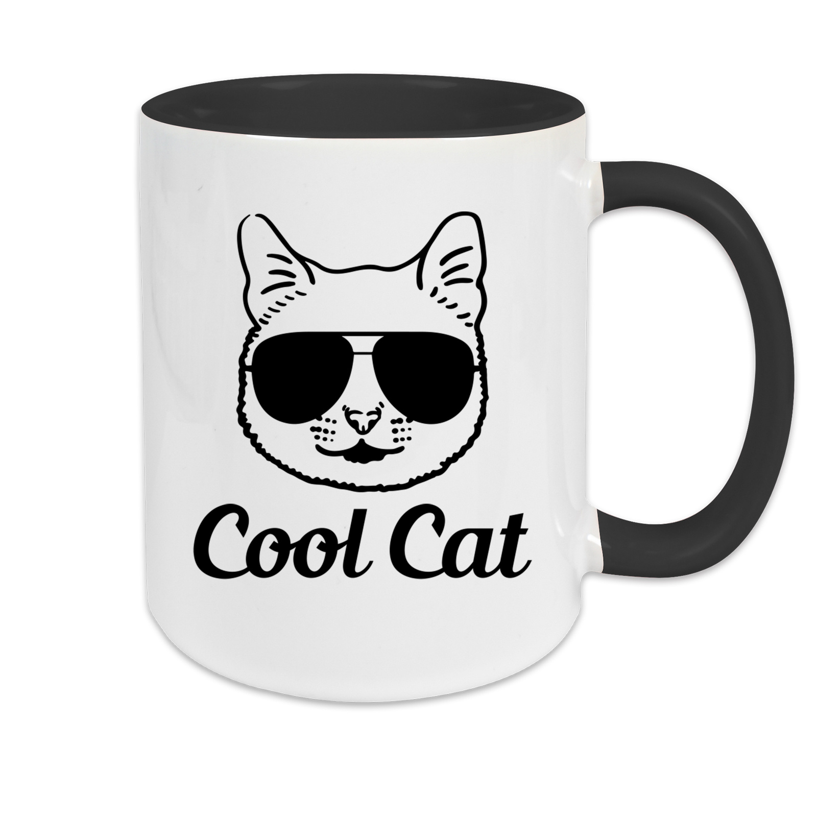 Tasse zweifarbig Katzen - Cool Cat