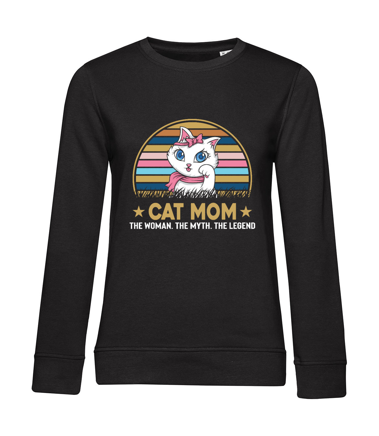 Nachhaltiges Sweatshirt Damen Cat Mom - The Woman - The Myth - The Legend