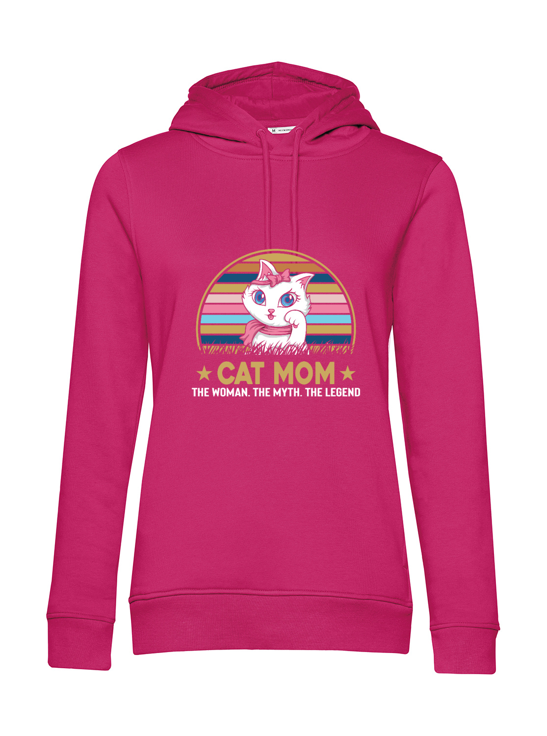 Nachhaltiger Hoodie Damen Cat Mom - The Woman - The Myth - The Legend