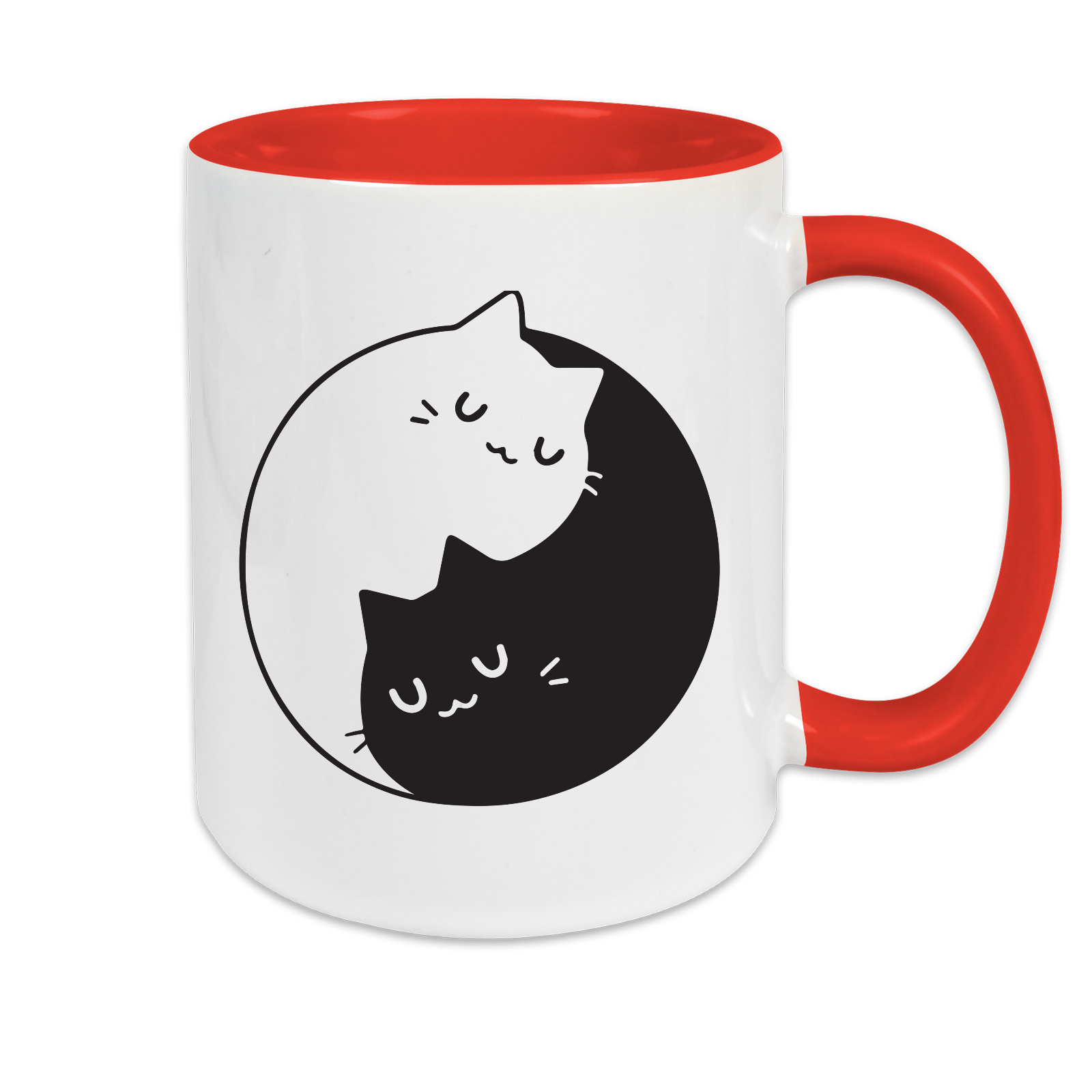 Tasse zweifarbig Yin Yang Katze 2