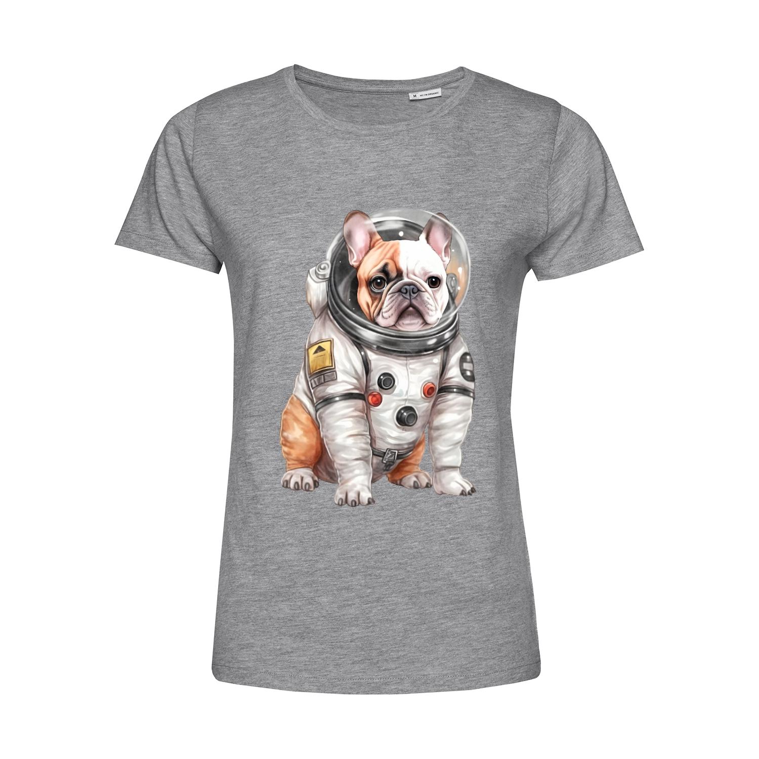 Nachhaltiges T-Shirt Damen Hunde - Französische Bulldogge im Raumanzug