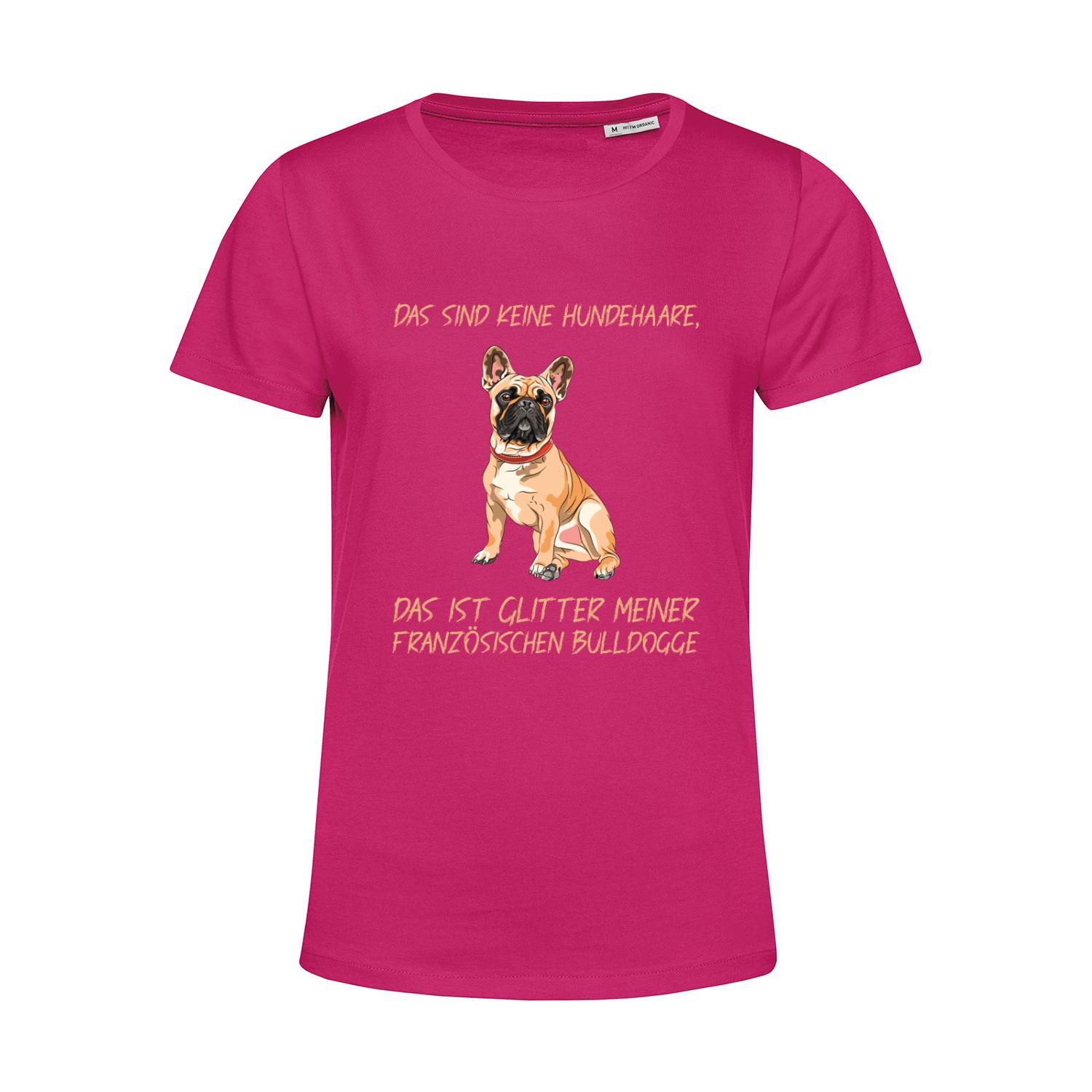 Nachhaltiges T-Shirt Damen Hunde - Französische Bulldogge - keine Hundehaare - Glitter