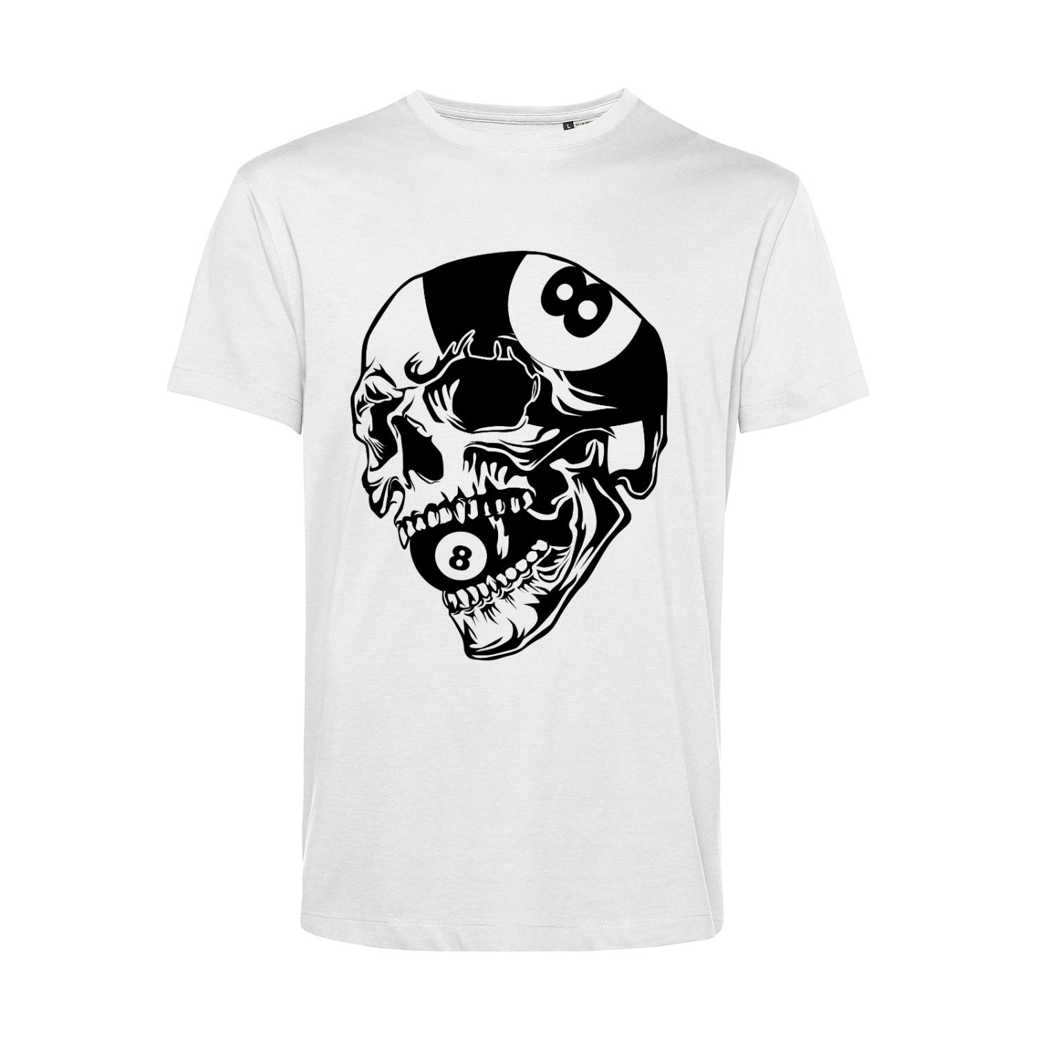 Nachhaltiges T-Shirt Herren Billard 8 Ball Totenkopf