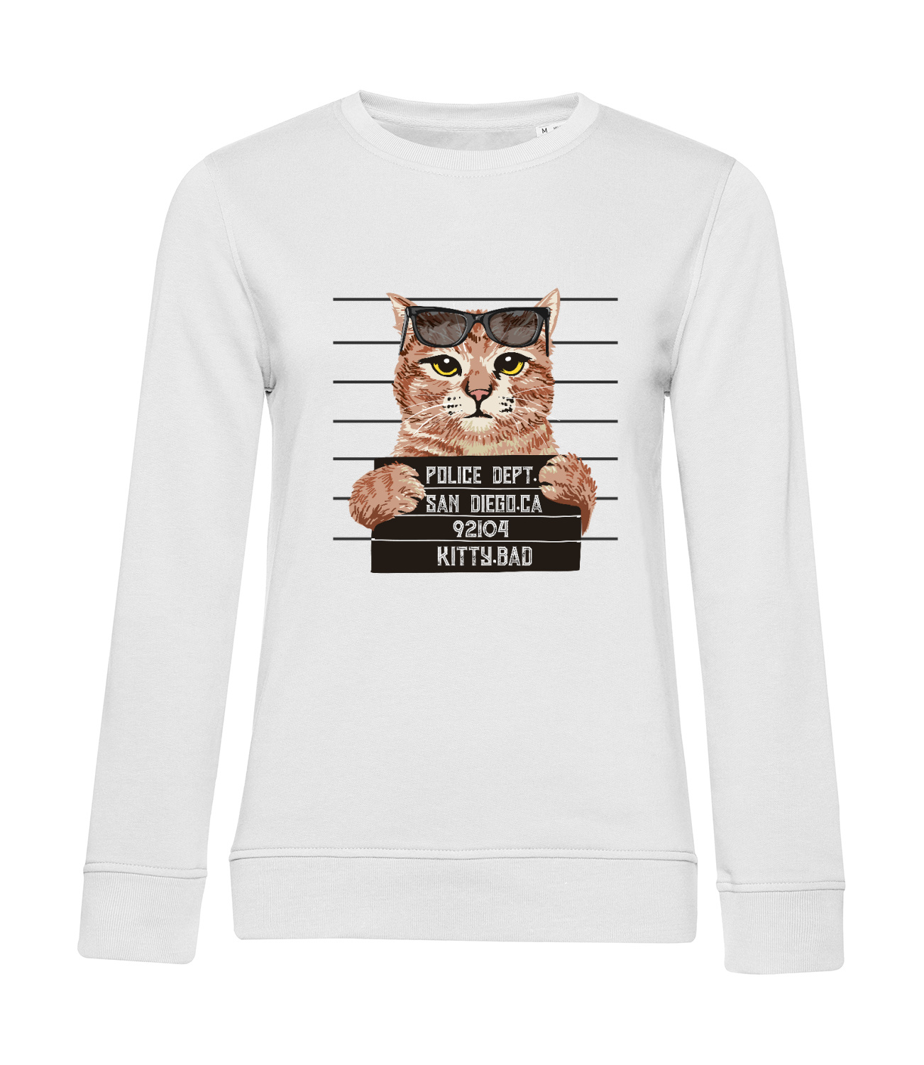 Nachhaltiges Sweatshirt Damen Katzen - Kitty im Knast