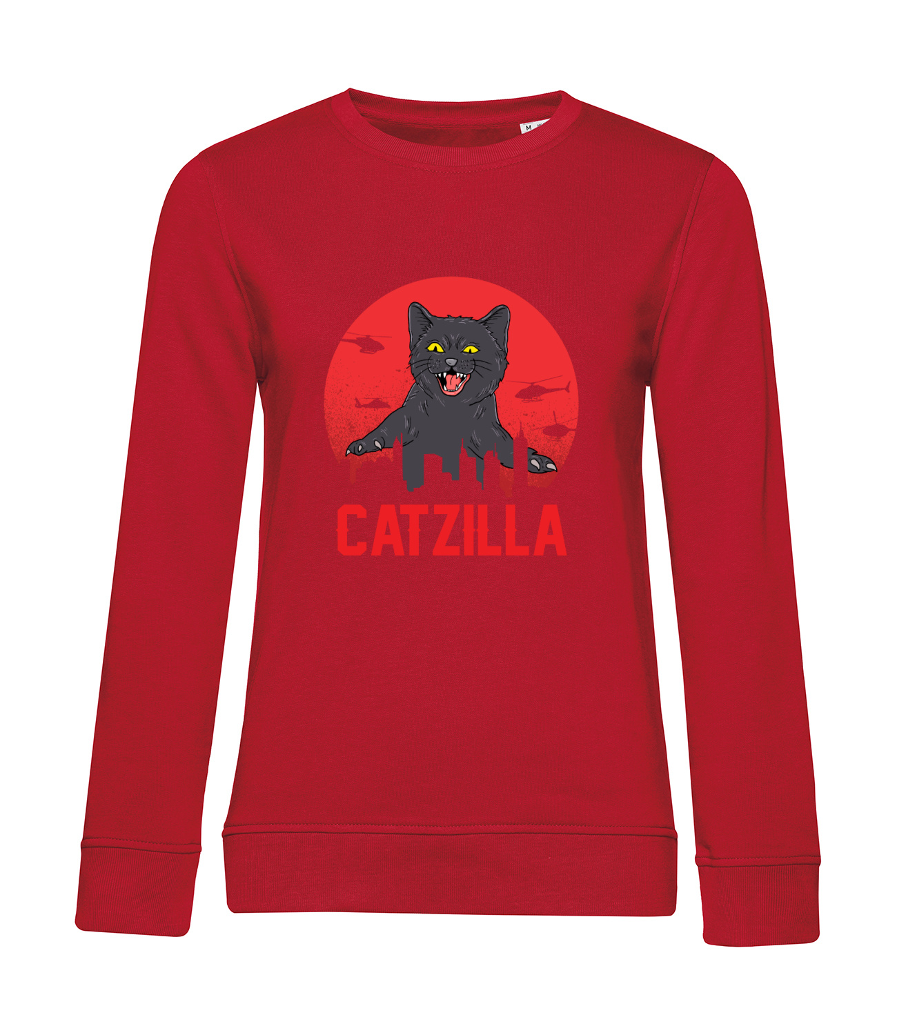 Nachhaltiges Sweatshirt Damen Katzen - Catzilla