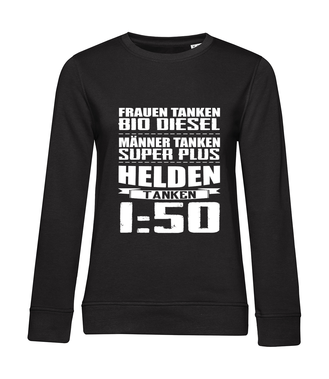 Nachhaltiges Sweatshirt Damen 2Takter - Helden tanken 1 zu 50