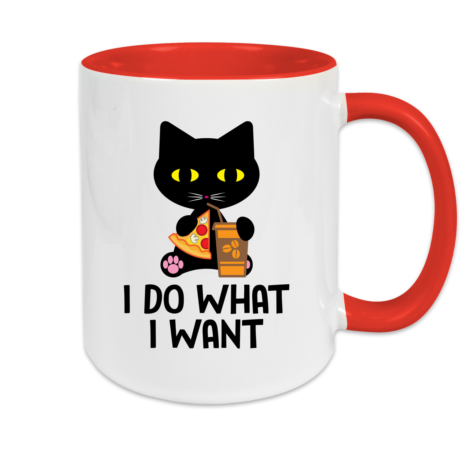 Tasse zweifarbig Katzen - I do what I want