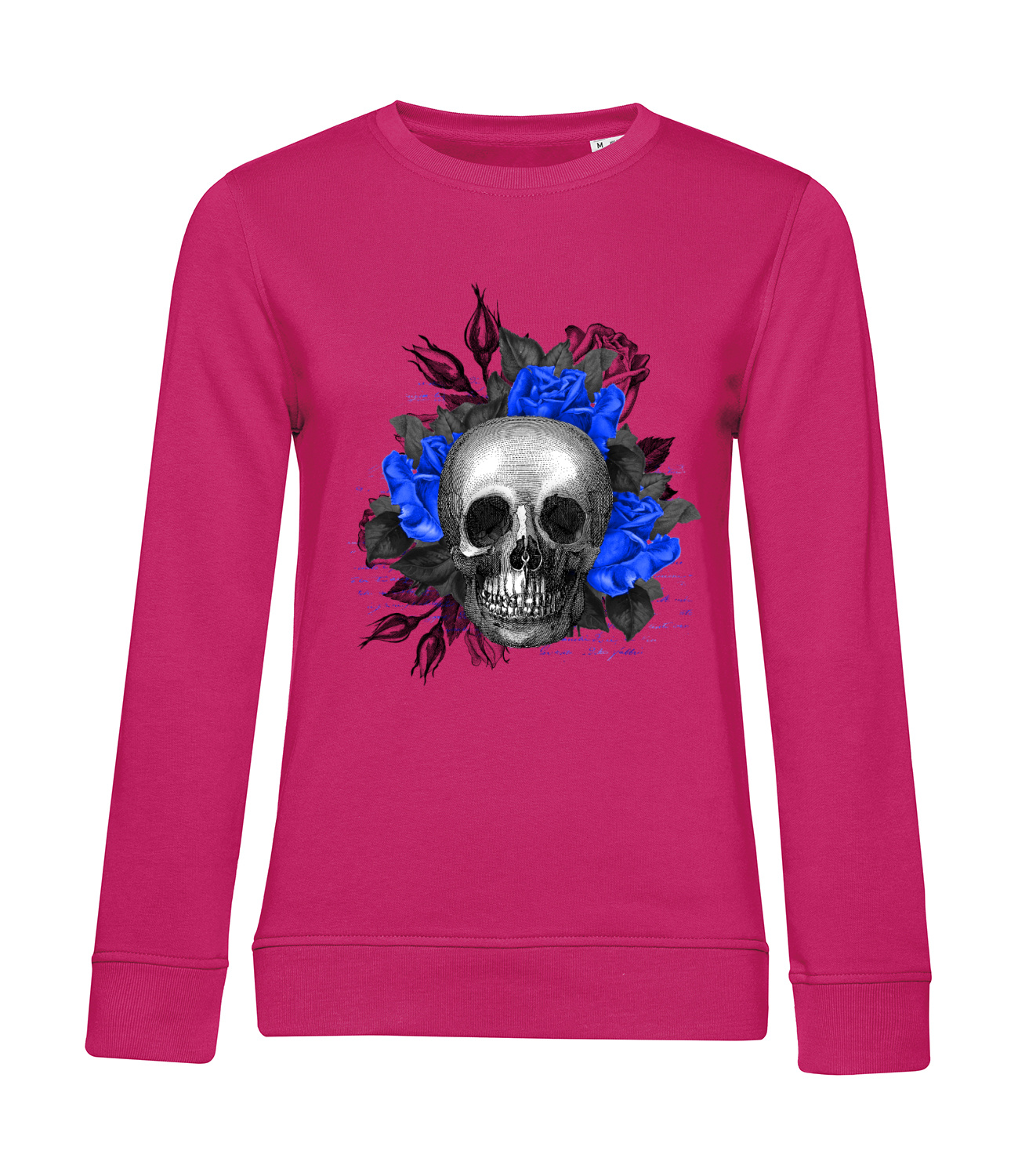 Nachhaltiges Sweatshirt Damen Totenkopf Royal Blumen 4