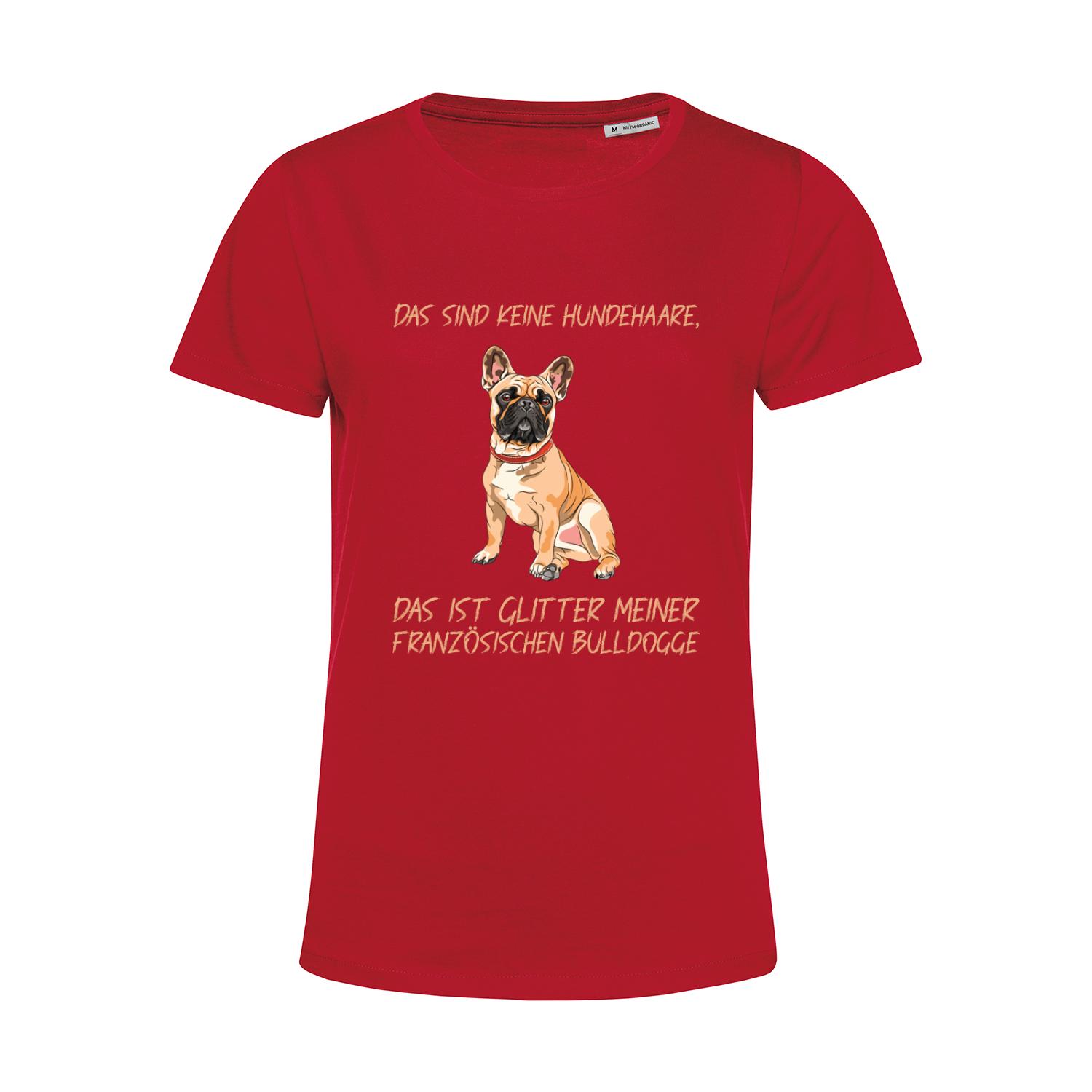 Nachhaltiges T-Shirt Damen Hunde - Französische Bulldogge - keine Hundehaare - Glitter