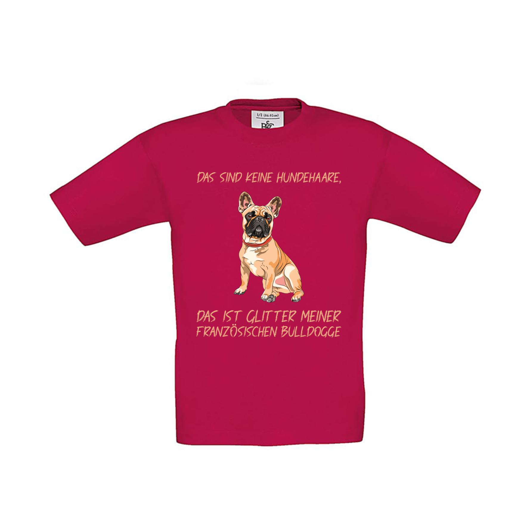 T-Shirt Kinder Hunde - Französische Bulldogge - keine Hundehaare - Glitter