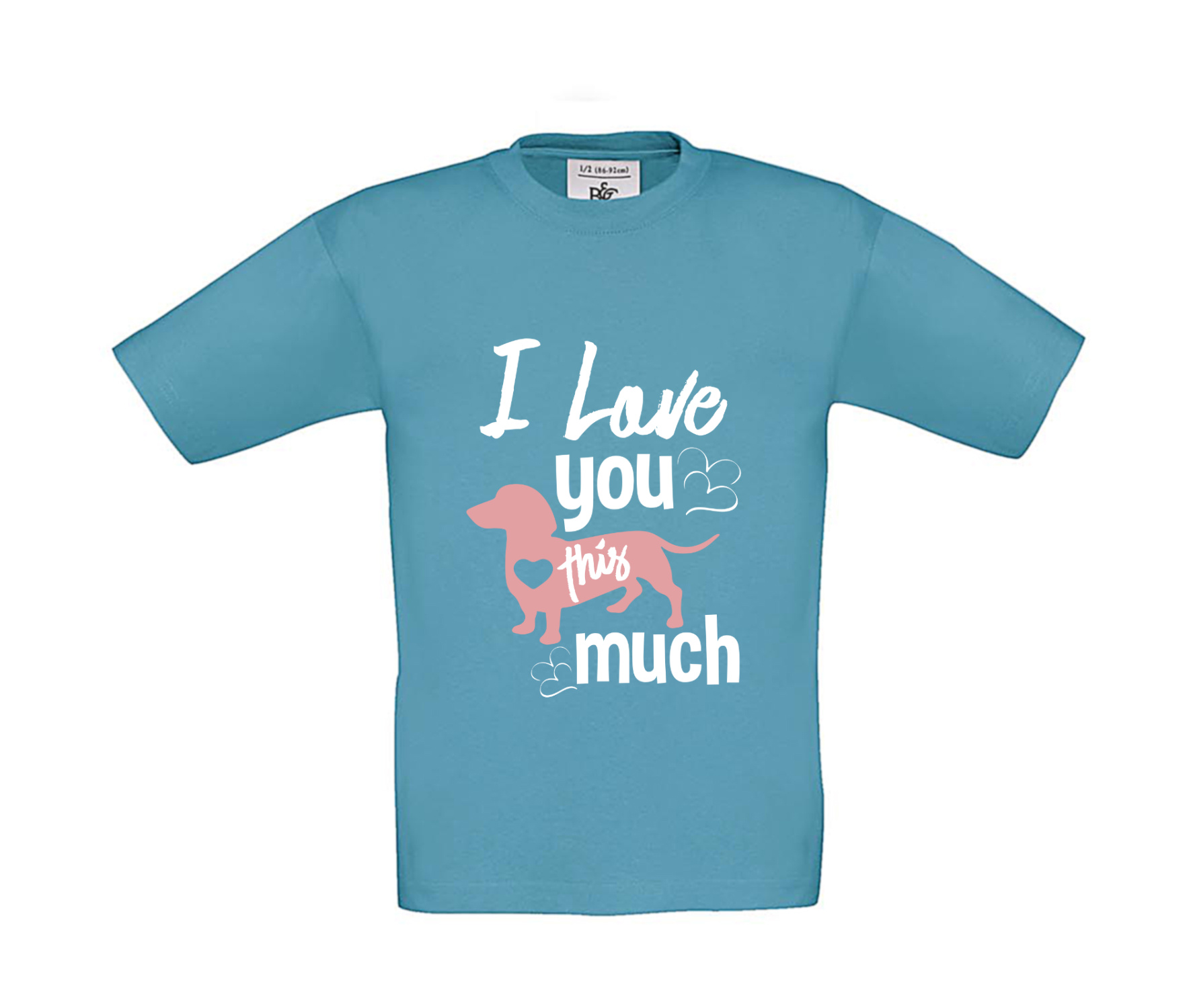 T-Shirt Kinder Hunde - I love you this much