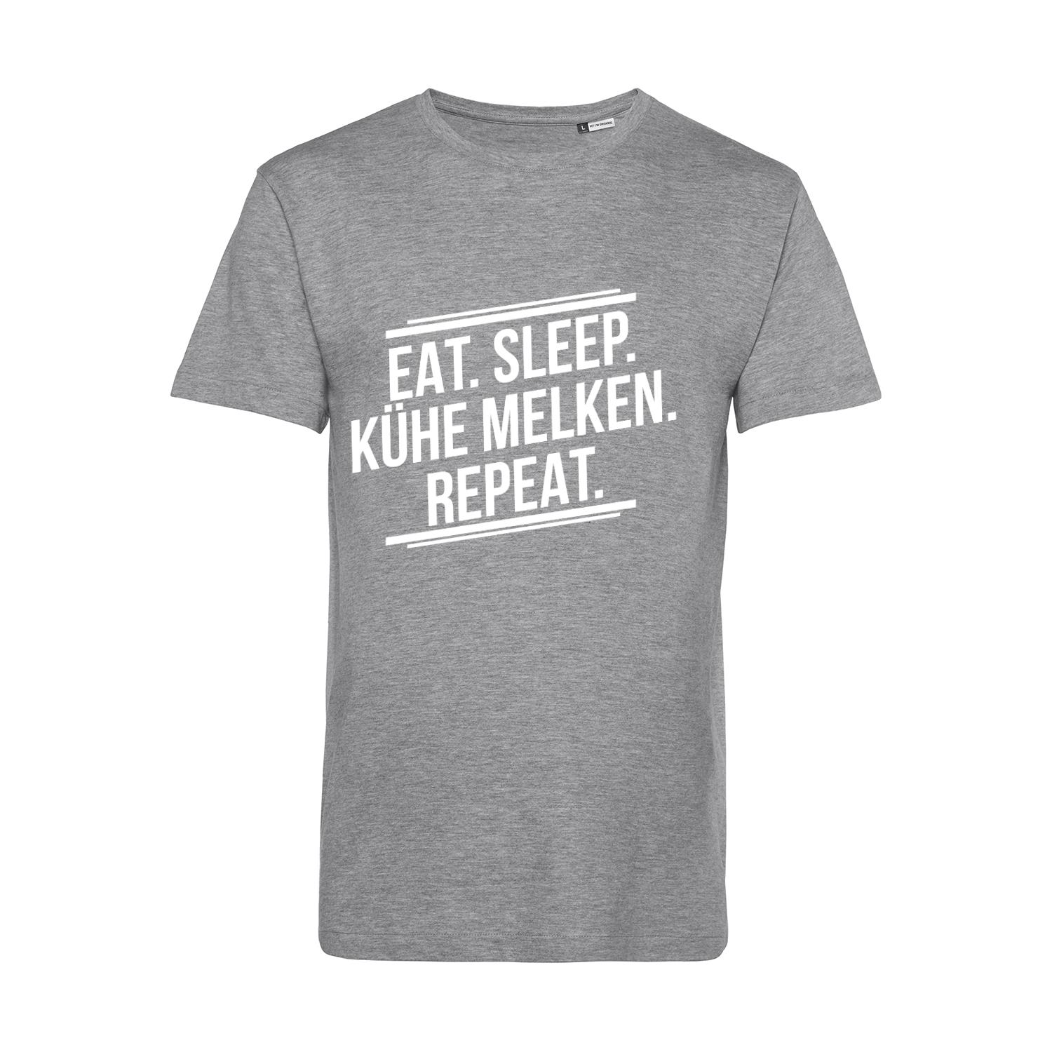 Nachhaltiges T-Shirt Herren Landwirt - Eat Sleep Kühe melken Repeat