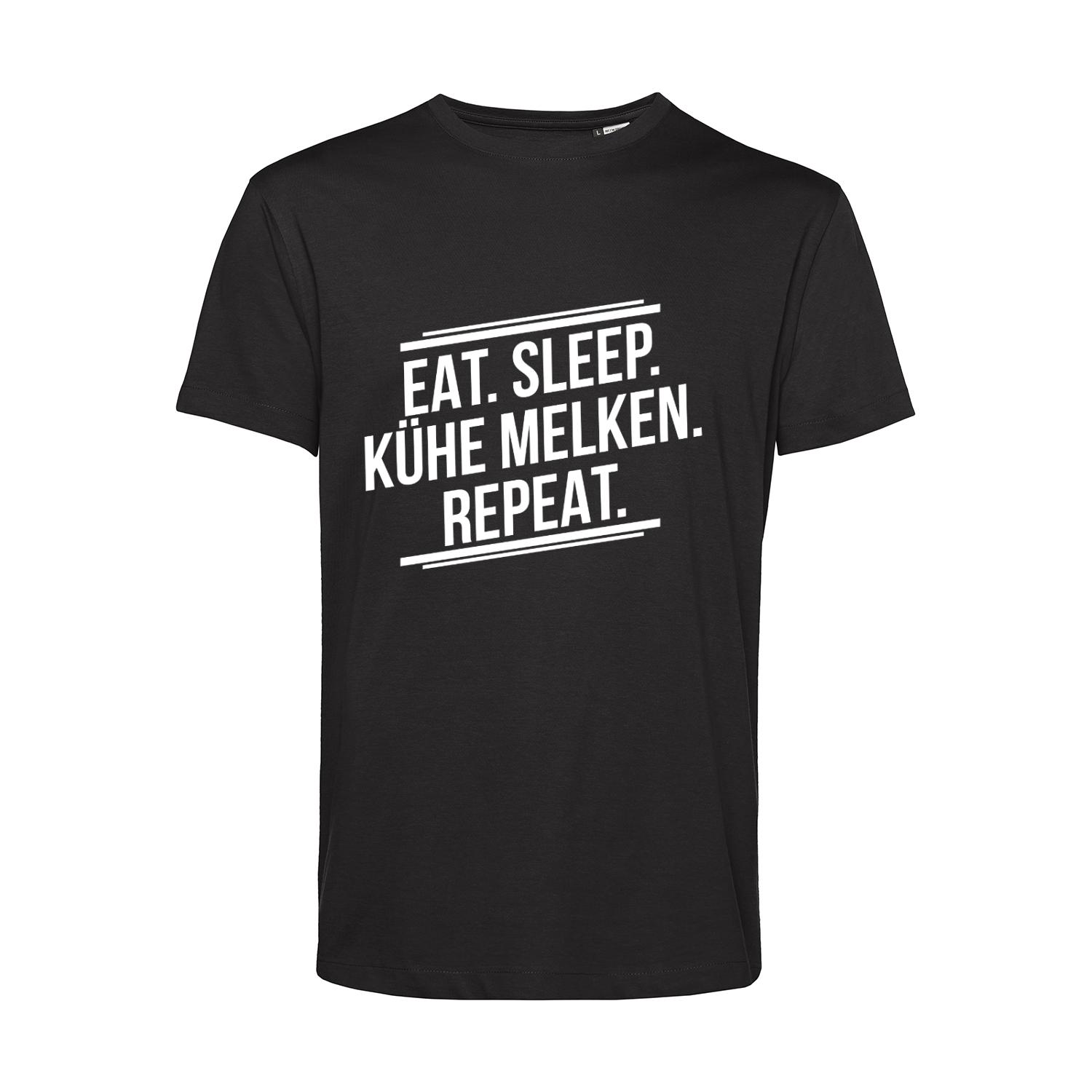 Nachhaltiges T-Shirt Herren Landwirt - Eat Sleep Kühe melken Repeat