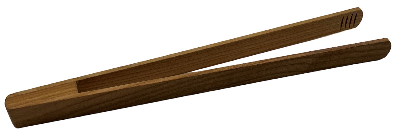Grillzange Würstchenzange 30 cm aus Kirsch Holz personalisierbar
