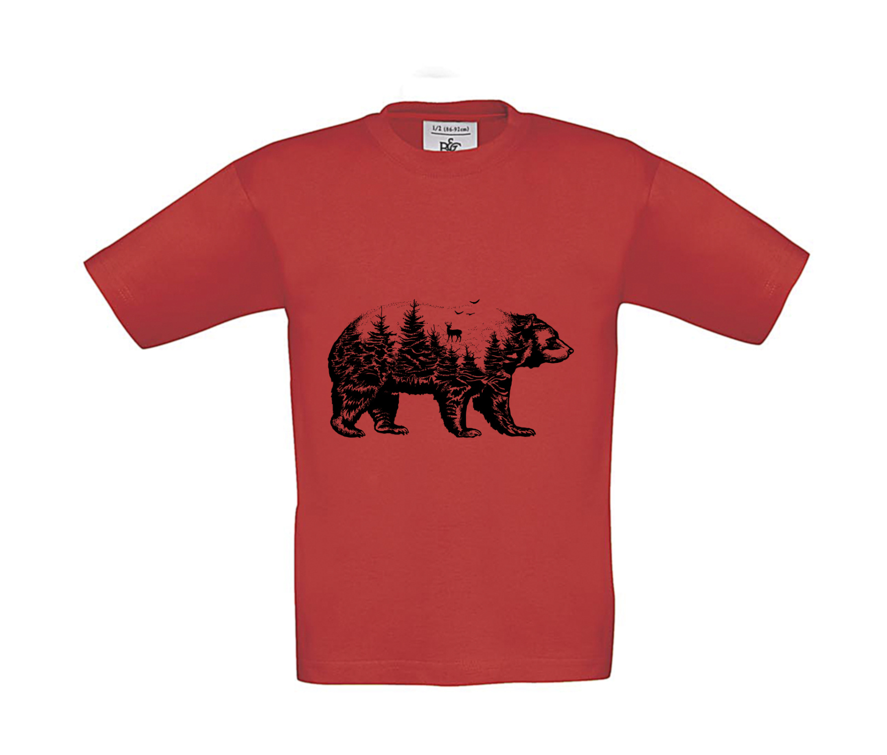 T-Shirt Kinder Wald im Bär Collage