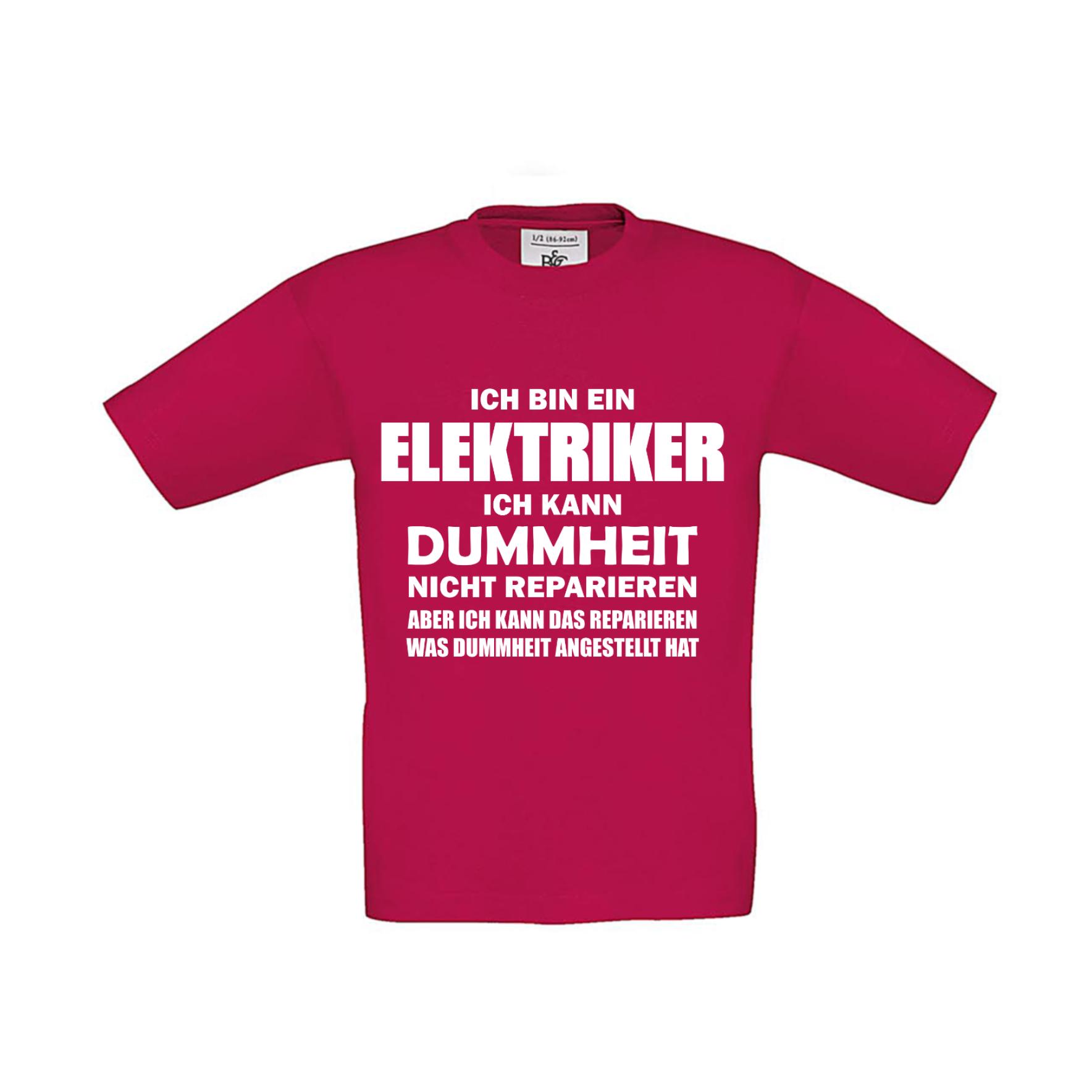 T-Shirt Kinder Elektriker - Ich kann Dummheit nicht reparieren