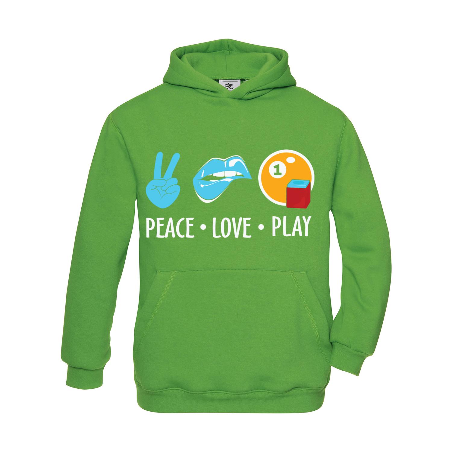 Hoodie Kinder Billard Peace Love Play