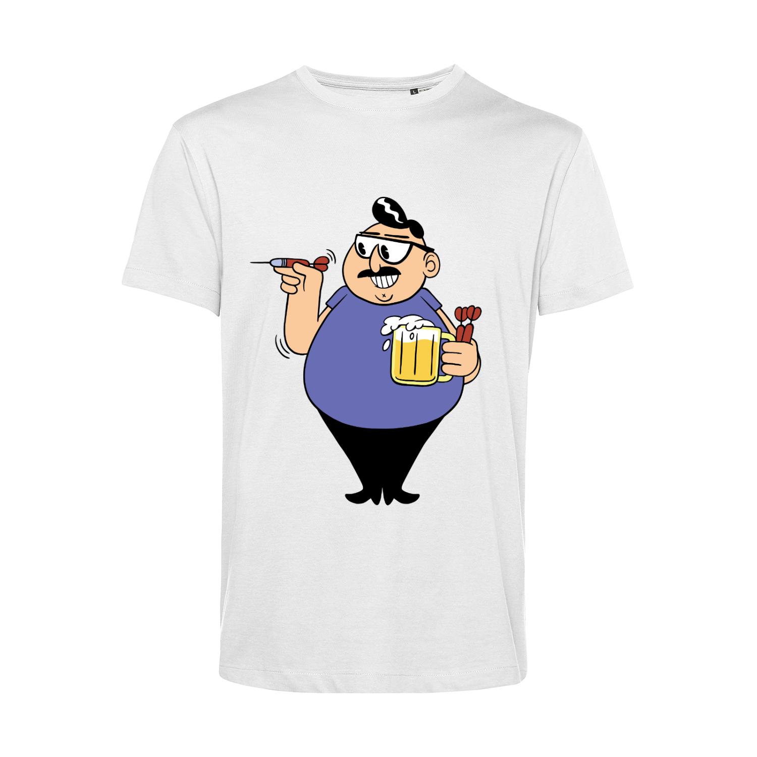 Nachhaltiges T-Shirt Herren Darts Spieler mit Bier