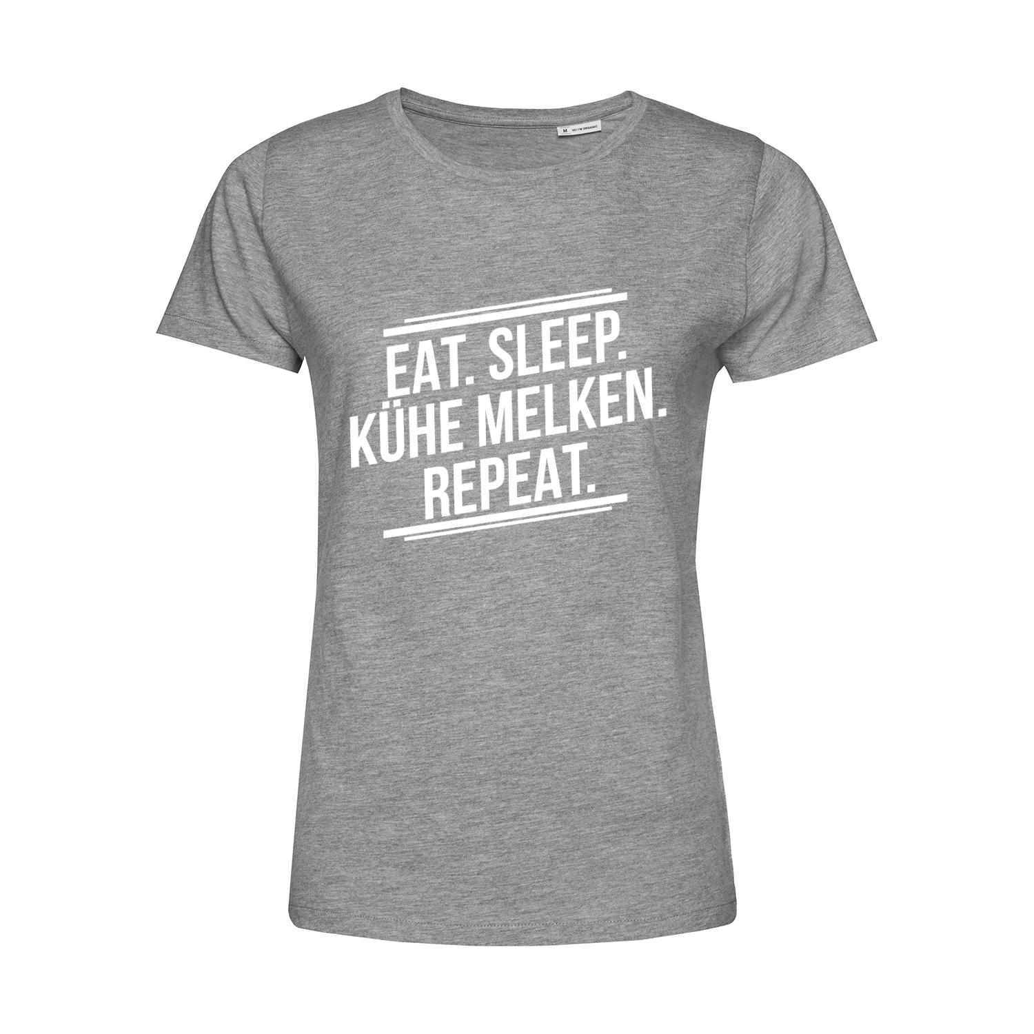 Nachhaltiges T-Shirt Damen Landwirt - Eat Sleep Kühe melken Repeat