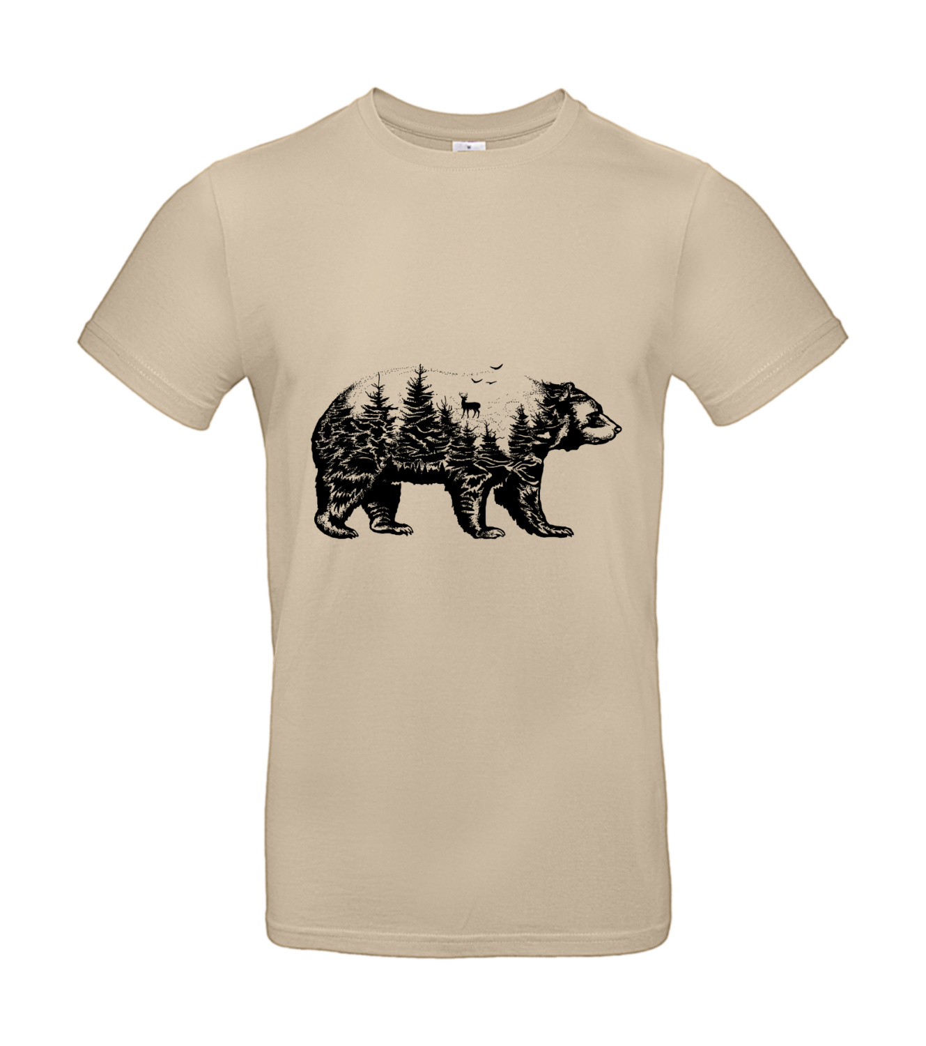 T-Shirt Herren Wald im Bär Collage