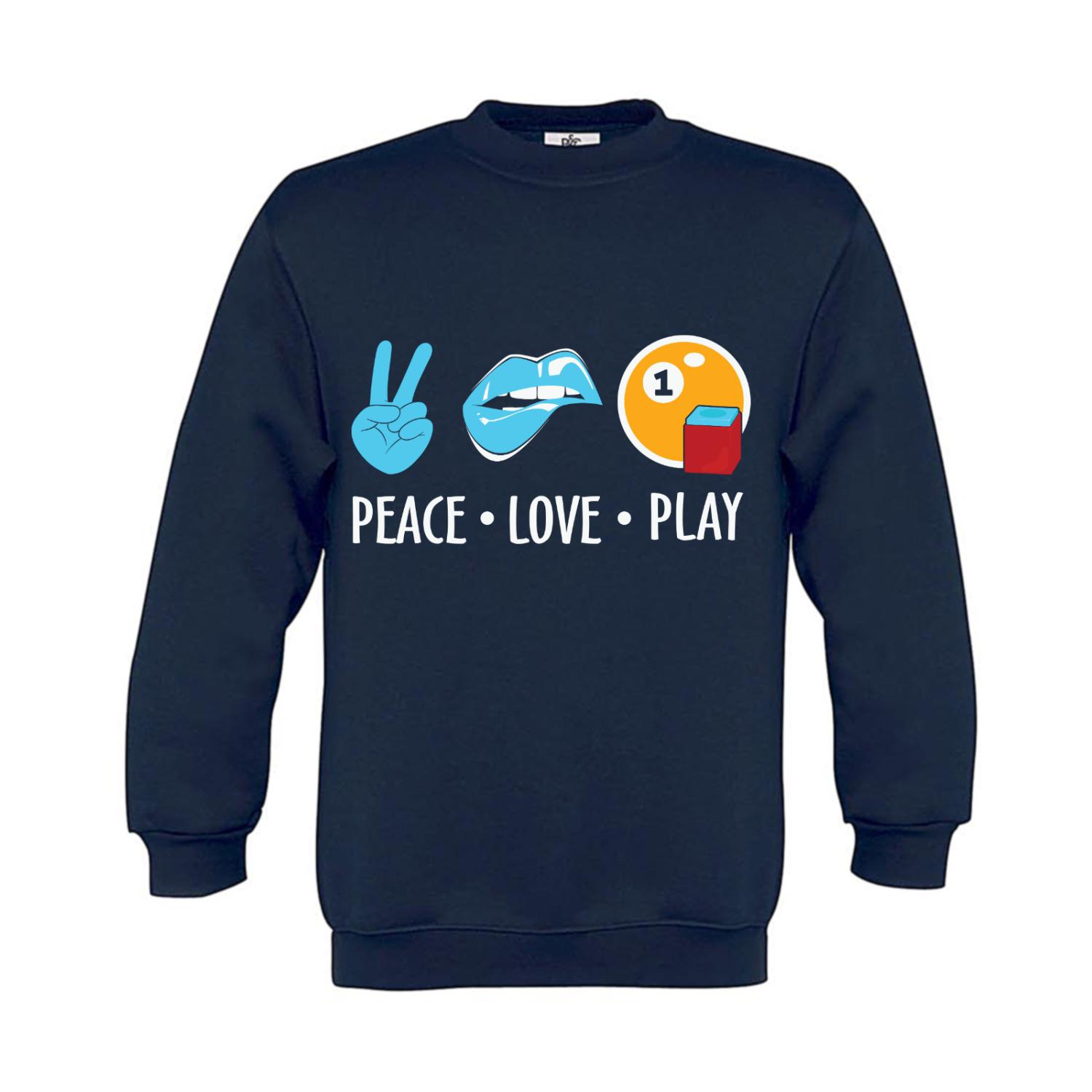 Sweatshirt Kinder Billard Peace Love Play